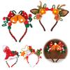 Santa Hat Twisting Sticks Hairband with Light Material Pack Chenille Stems Headband with Pompoms Perals DIY Art Craft Projects