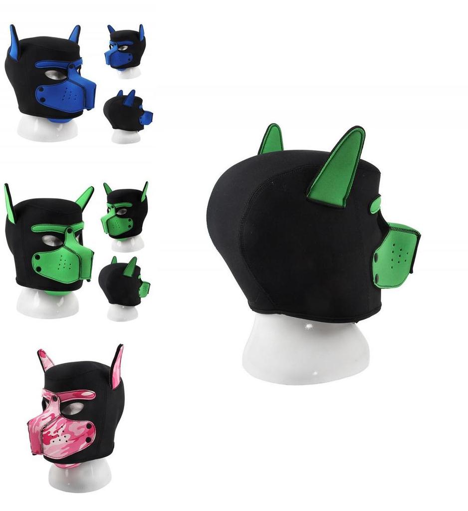 Máscara de Cabeza de Perro Única para Placer Adulto Disfraz Para Juego de Rol Íntimo Con Cómodo Material de Neopreno