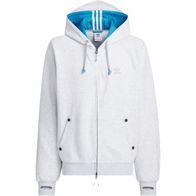 adidas Felpa con cappuccio e zip intera da uomo, design color block, collaborazione Originals X Ordinary People Autunno/Inverno 24, Grigio Chiaro JN5828
