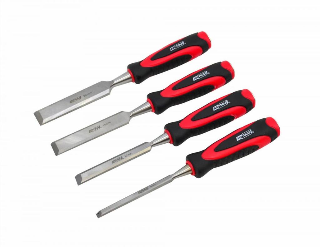 Awtools Zestaw Dłut Z Plast. Uchwytami 4 Szt6/12/18/24 Mm