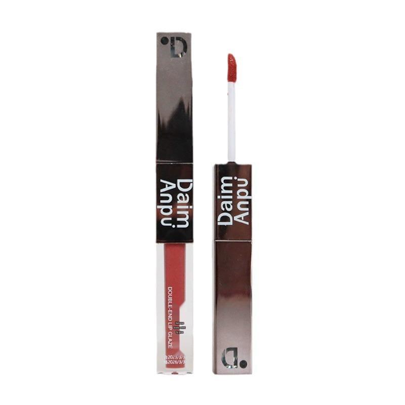 Affordable Non-Stick Lip Gloss: Double-Ended with Mirror, Hydrating Shine, No-Makeup Look, Whitening Effect