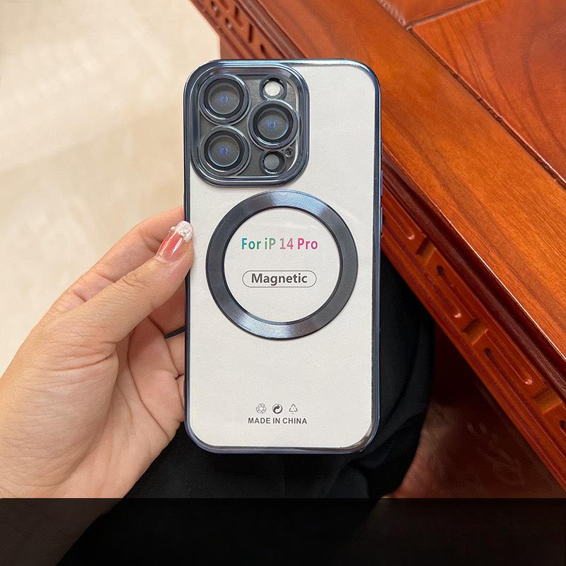 

Подходит для IPhone16proma Гальванизированный CD-паттерн 15 Чехол для мобильного телефона с хвостиком Apple Magsafe Магнитный 14 Мягкий чехол Apple 16Plus