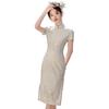 Retro Republic of China style simple and elegant cheongsam 1011 summer new young girl improved dress long