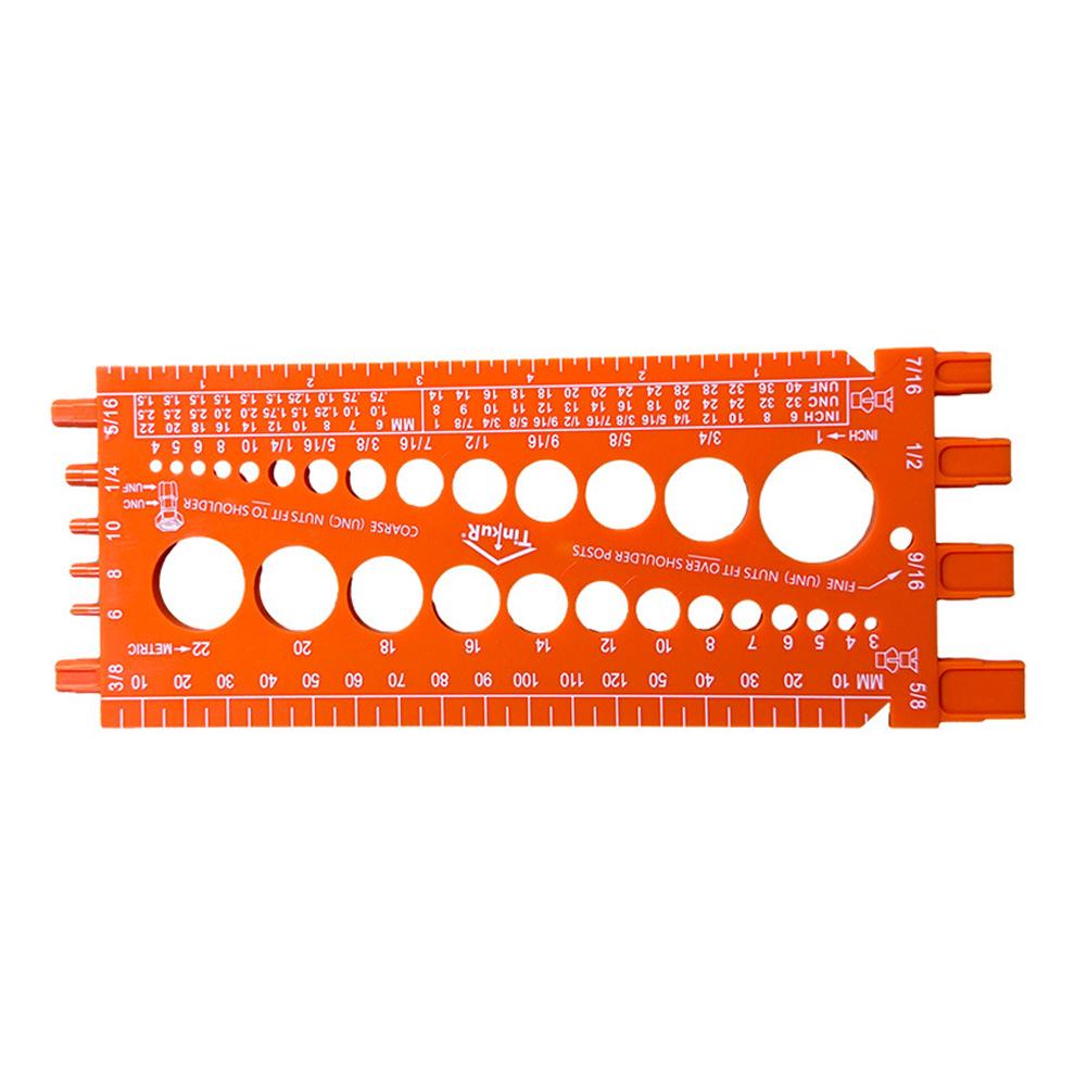 Mutter Bolt Størrelse Checker Gauge for metrisk og imperial gjengetester Enkelt verktøy for identifisering av størrelse