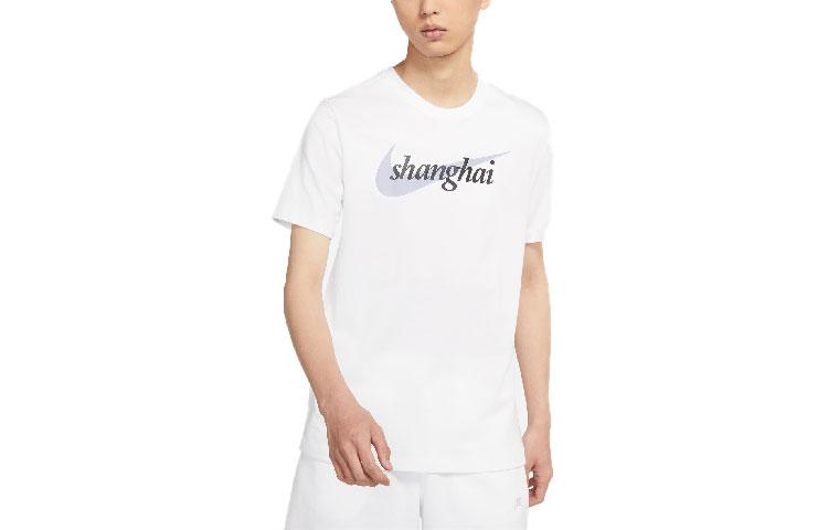 Nike Sportswear T Shirts Men s White Crew Neck Moderate Straight Fit DM3550-100 S