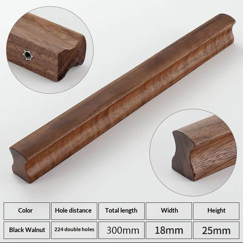 Drawer Knobs Kitchen Cabinets Pulls Long Handles Walnut Wooden Furniture Handle Cabinets and Drawers Dresser Knobs Wardrobe Pull