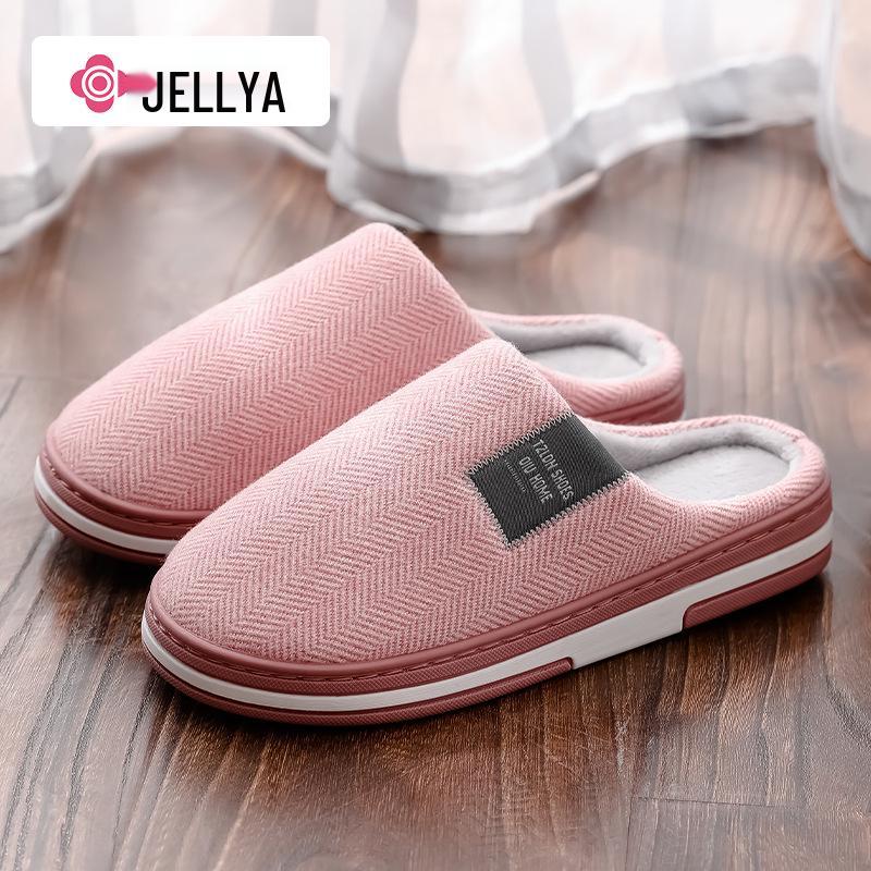 Jie Liya Plush Cotton Slippers: Non-Slip, Warm Indoor & Outdoor Wear for Men & Women - Perfect for Autumn & Winter