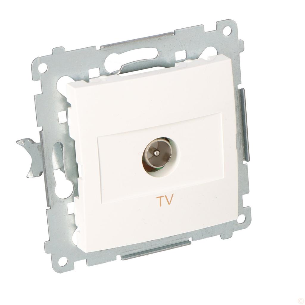 Single TV Socket, White Simon54
