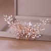 Trendy Rose Gold Rhinestone Wedding Hair Combs Hair Accessories for Bridal Crystal Headpiece Hair Ornaments Wedding Hair Jewelry