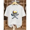Men'S T-Shirts Creative Skull And Cutlery Print Round Neck Short Sleeve Tee Comfortable Casual Short-Sleeved T-Shirt for Summer