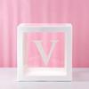Clear Balloon Box with 26 White Letters for Birthday Party and Baby's First Birthday Decoration