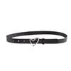 Fashionable Womens Black Geometric Belt With Alloy Buckle For Everyday Wear