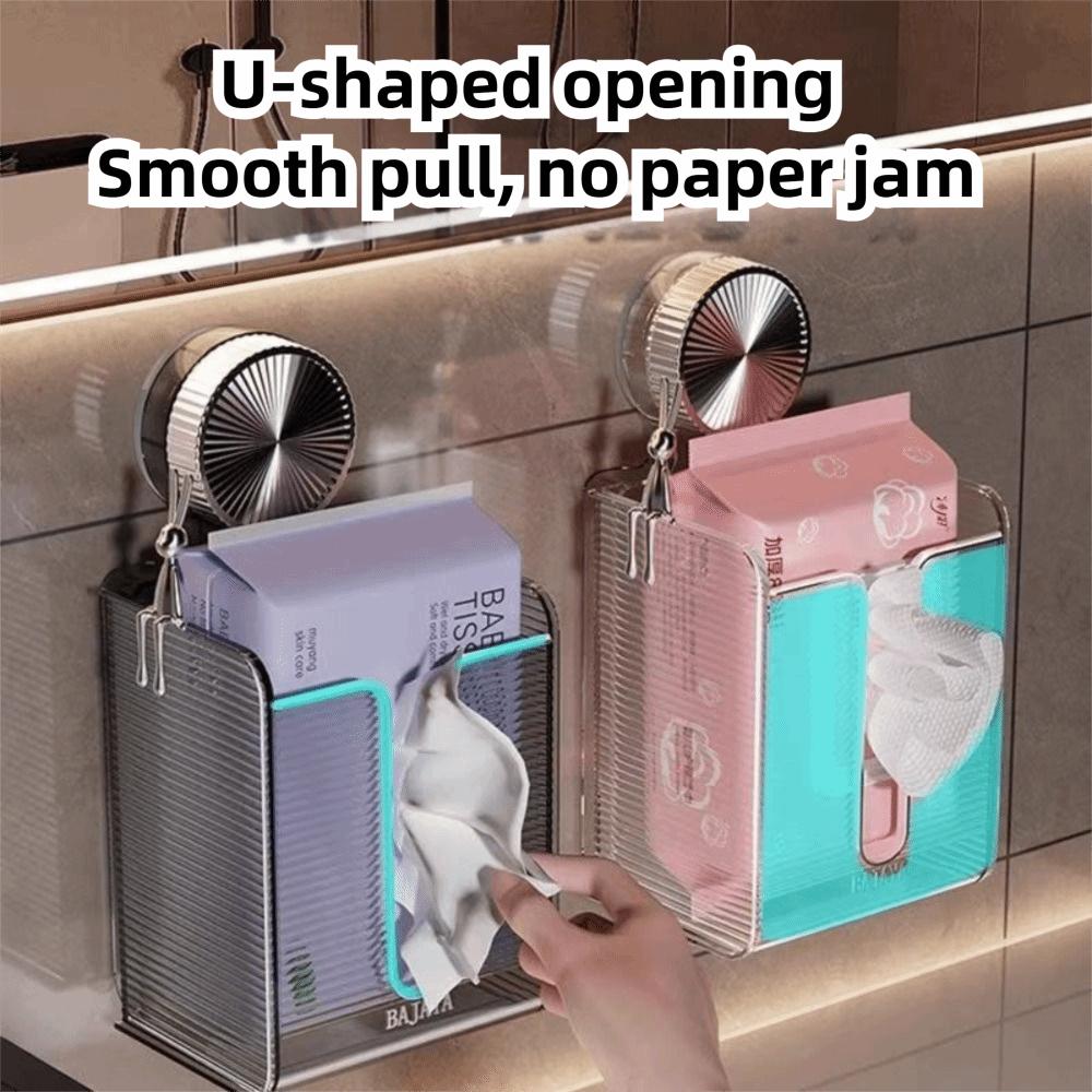 Wall Mounted Wet Wipes Storage Box Suction Cup Paper Towel Box High Quality Tissue Holder Bathroom