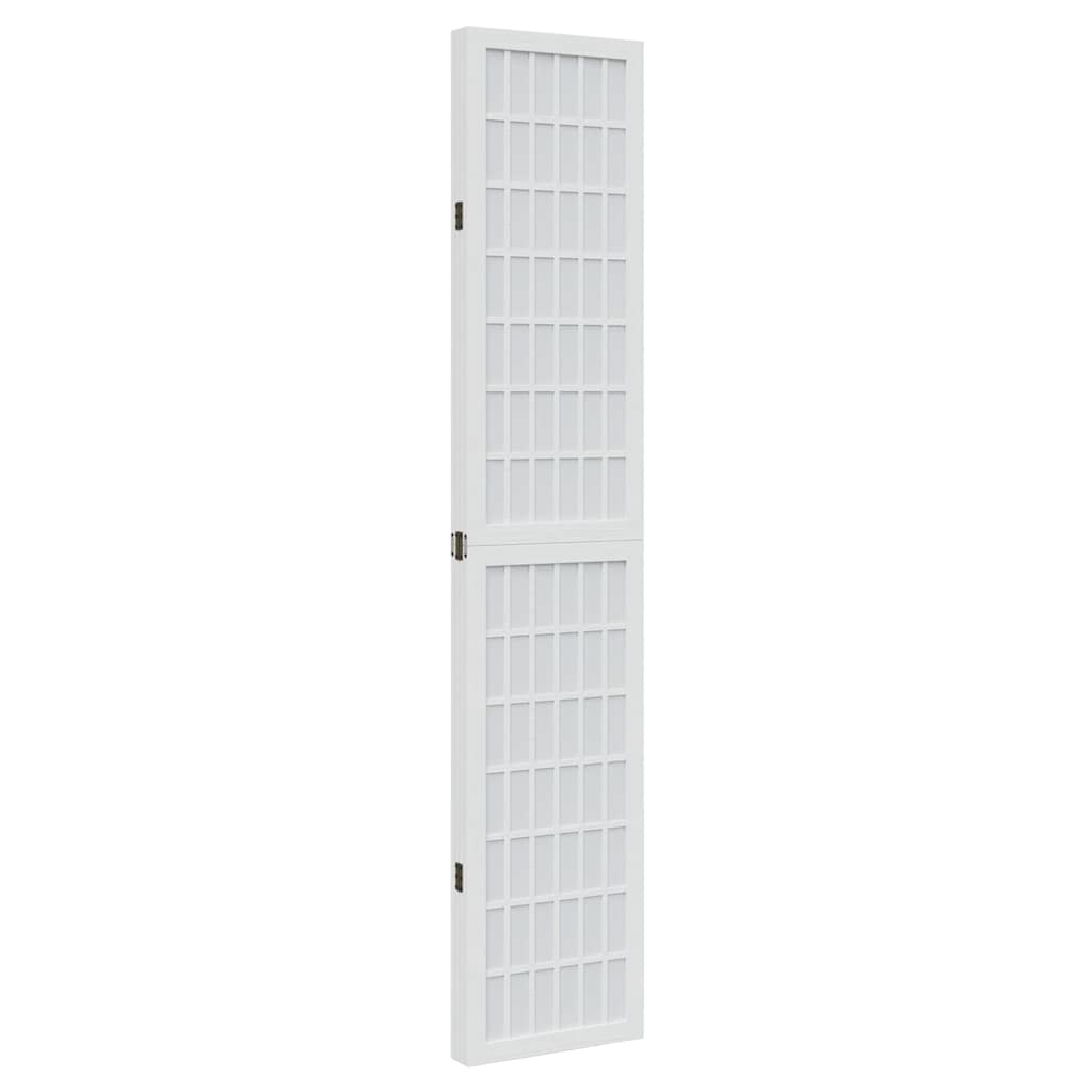Vidaxl Room Divider, 4-Panel, White, Solid Paulownia Wood