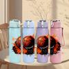 1PC Dripping Orange Basketball Graphic 750ml Color Plastic Water Bottle Leakproof Flip Straw Lid For Sports Office Home Use