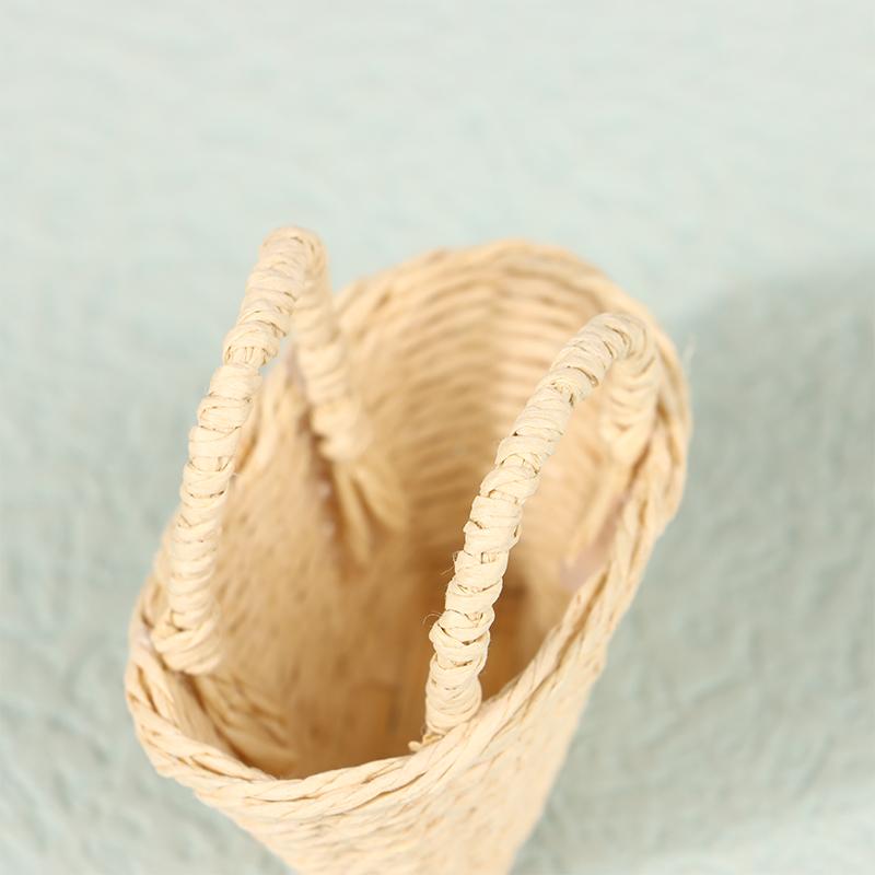 Mini Căsuță de Păpuși Drăguță Cadru Rattan Coș Împletit Manual Jucării Drăguțe Păpuși Decorațiune Miniatură