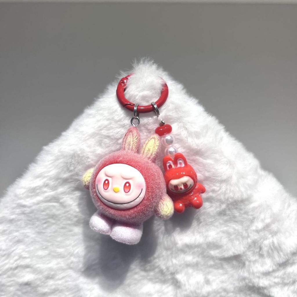 Plush Mini Cute Grain Sitting Labu Keychain Labu Bag Couple Pendant Cute Pendant Phone Chain