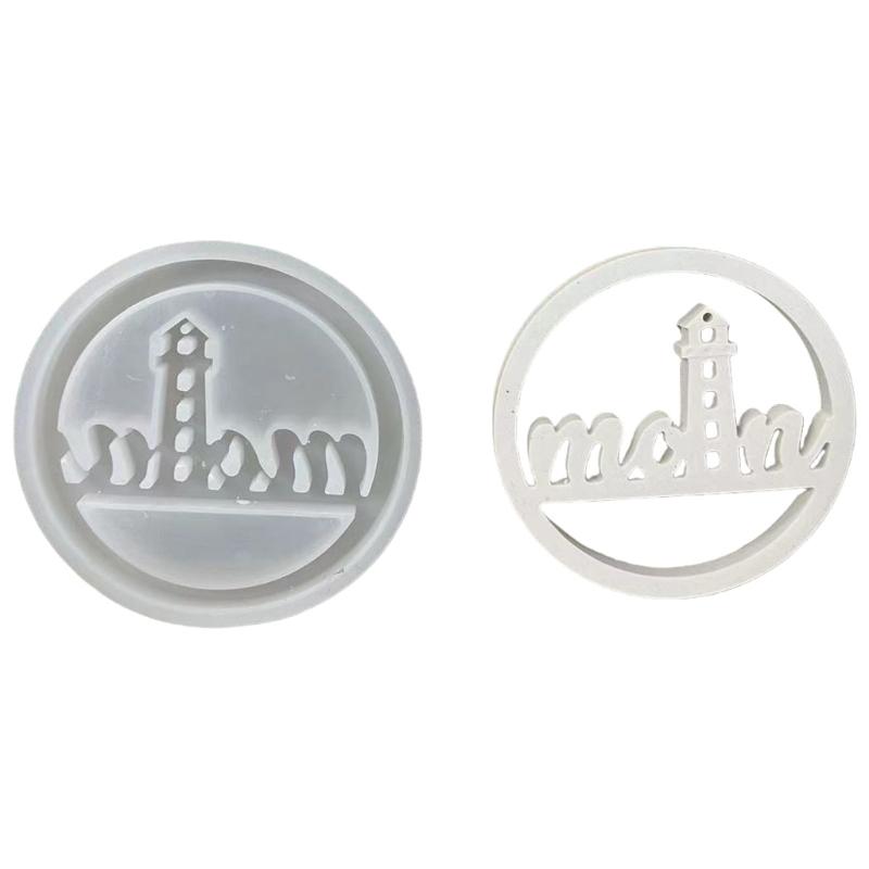 Round Silicones Mold Circle Hollowed Lighthouse Sea Gull Pendants Resins Epoxy Mold Charm Casting Mold Jewelry Making
