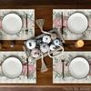 Fall Thanksgiving Table Mats Set of 4 Fall Pumpkin Maple Leaves Buffalo Plaid Placemats Seasonal Holiday Thanksgiving Placemats