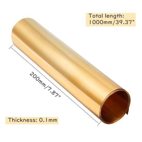 OLYCRAFT Pure Copper Sheet, Brass Sheet, 200*0.1mm, Roll, Metal Foil Plate, for DIY Projects, Brass Copper Plate, Crafts, and Enamel Copper Repair
