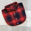 Plaid Women Shirt False Collars White  Removable Lapel Collars For Women Fake Collar Women Detachable Collars Nep Kraagie