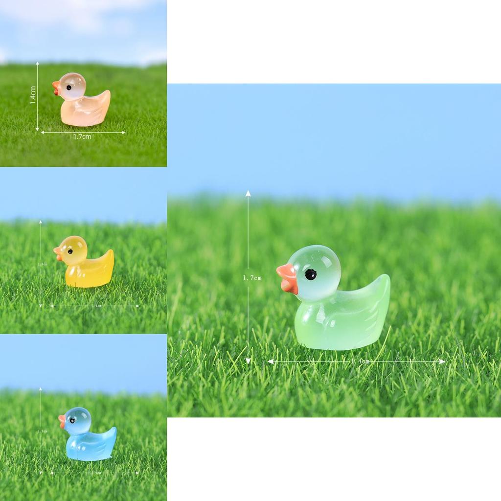 Playful Resin Duck Figurine With Luminous Glow For Unique Home Decorations