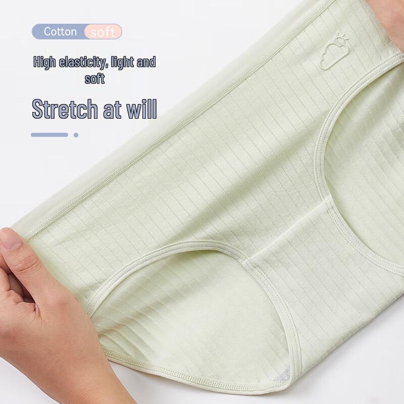 MaoRen Women's Antibacterial Cotton & Silk Mid-Waist Briefs