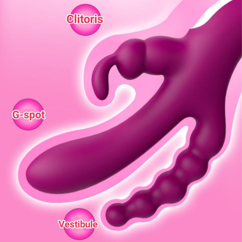 Adult Supplies Women's Powerful Vibrator 3 in 1 Butt Plug Clitoris Stimulator G Spot Anal Beads Female Masturbation Sex Toys