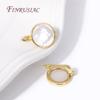Fashion Natural Shell Round Earrings Clasps Hooks 18K Gold Plated Metal Fasteners Leverback Earrings Findings DIY Supplies