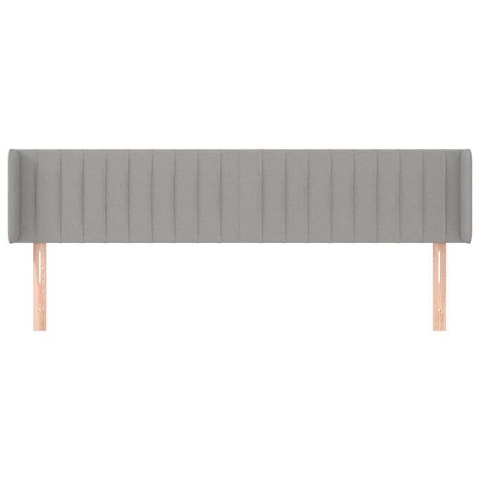 VidaXL Headboard with Ears Light Grey 203x16x78-88 Cm Fabric3119028