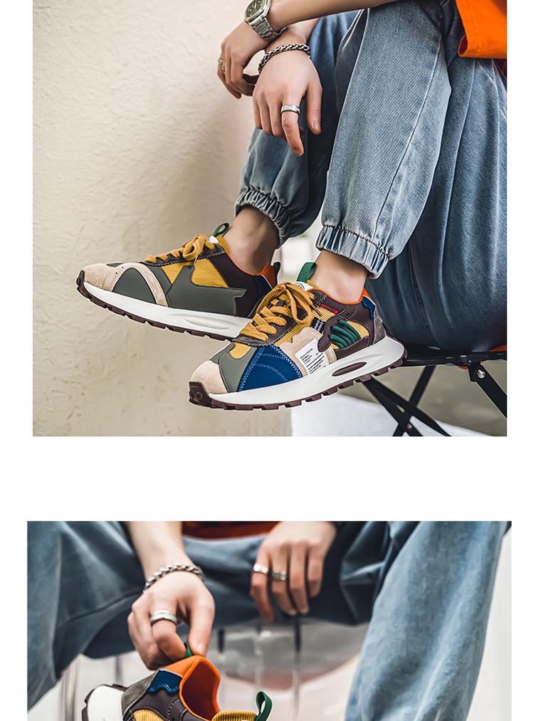 Agan Men's Height-Boosting Winter Waffle Dad Sneakers - Casual, Thick-Soled Running Shoes for Teens