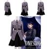 Wednesday Cosplay Costume For Kids With Polyester Fabric For Halloween And Themed Parties