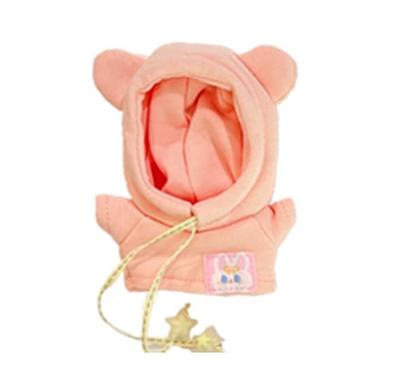 YUYAKESHI Puppe Baumwollpuppe Kleidung, Puppenkleidung, Plüschtierkleidung, Kapuzenparka, Niedlicher Mantel mit Ohren, Keine Attribute (Rosa, 20cm)