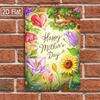 1PC Tin Sign "Happy Mother's Day" - Colorful Spring Flowers Wall Decor for Living Room/Kitchen, 8x12in/20x30cm