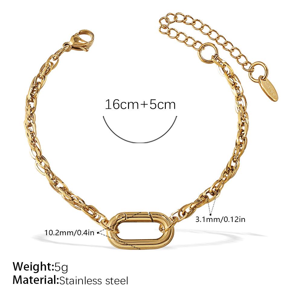 Personalized Natural Stone Pearl Love Hollow Bracelet Versatile Oil Drop Red Pepper Stainless Steel Croissant Bracelet