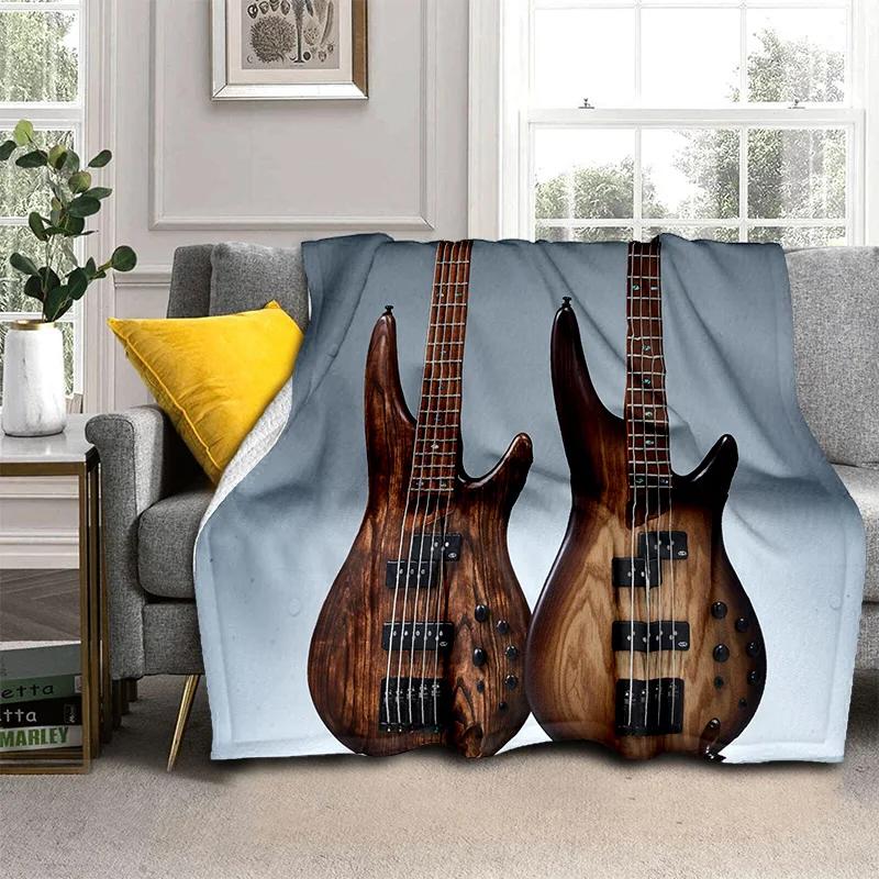 Electric Guitar 3D Classical Guitar Blanket,Soft Throw Blanket for Home Bedroom Bed Sofa Picnic Travel Office Cover Blanket Kids