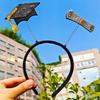 Non-slip Bachelor Cap Hair Hoop Celebrate Graduation Hat Hairband  Graduation Party