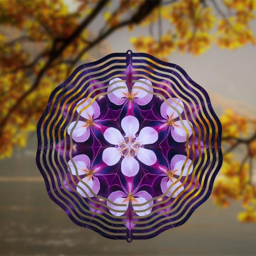 10 tum Blommig Vindsnurra för Utomhusdekor Hängande Trädgård Balkongdekorationer 360 Graders Roterande Krok Sommar Vår Presentidé