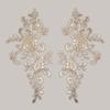 Lace Applique Sew on Patch Fabric 1Pair Embroidery Flower Exquisite Trim Patches Crafts Stickers Bag Gown Decoration Wholesale