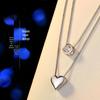 S925 Sterling Silver Heart Pendant Double Layer Necklace for Women - Versatile Clavicle Chain Gift