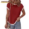 Camicette e camicie casual con scollo a maniche corte e alla moda da donna