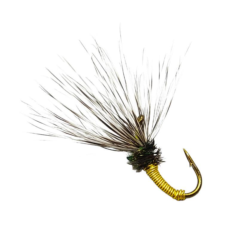 

BLF918 Белая полоса Парашютная мушка Тенкара для ловли рыбы Size 12