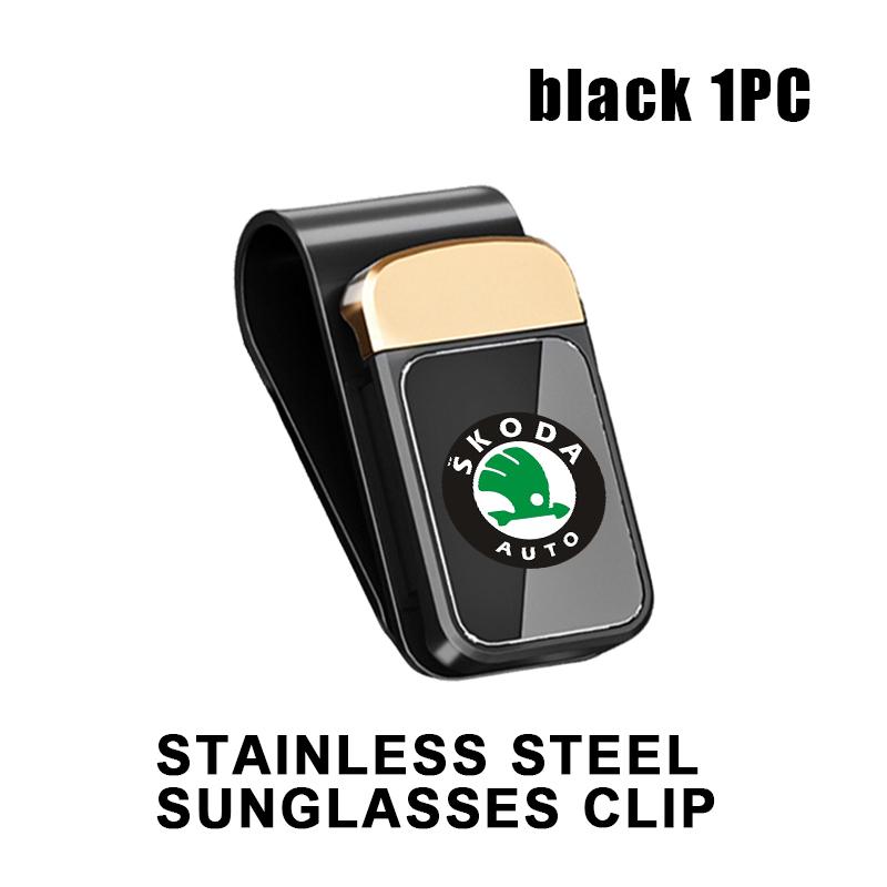 lbrgx4 Car Interior Sun Visor Eyeglasses Holder Sunglasses Clip For Skoda Fabia 1 2 Octavia a7 RS Superb Rapid Yeti Karoq Vision