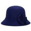 Women Retro Flower Bowler Hat Solid Color Cap for Party Prom Cocktail Travel