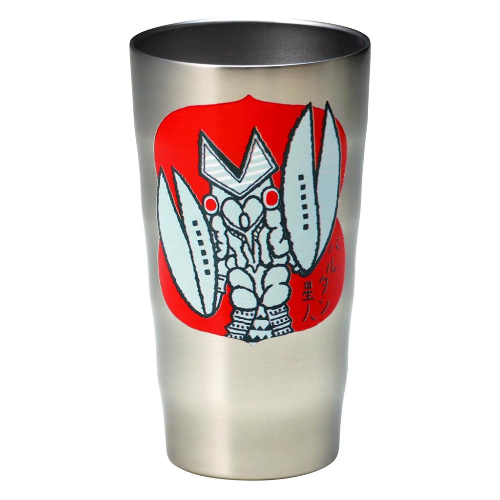 Ogura Ceramics Ultraman UV Stainless Steel Tumbler, Double-Walled Vacuum Insulated, 420ml Capacity, Ultra Monsters (Baltan Alien)
