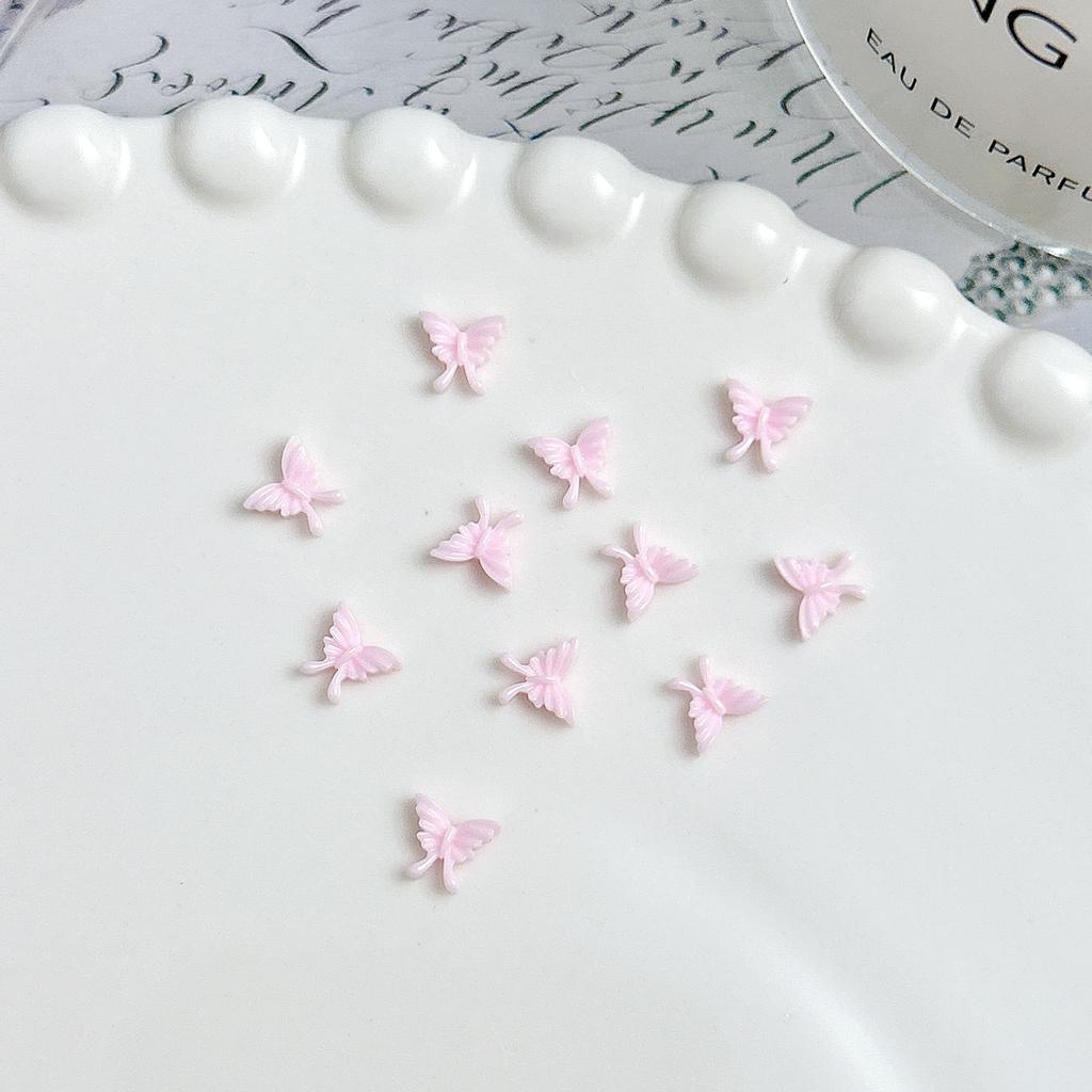 ins Pink and White Mini Bowknot Nail Art Accessories Resin Girly Wearable Nails DIY Decoration Materials