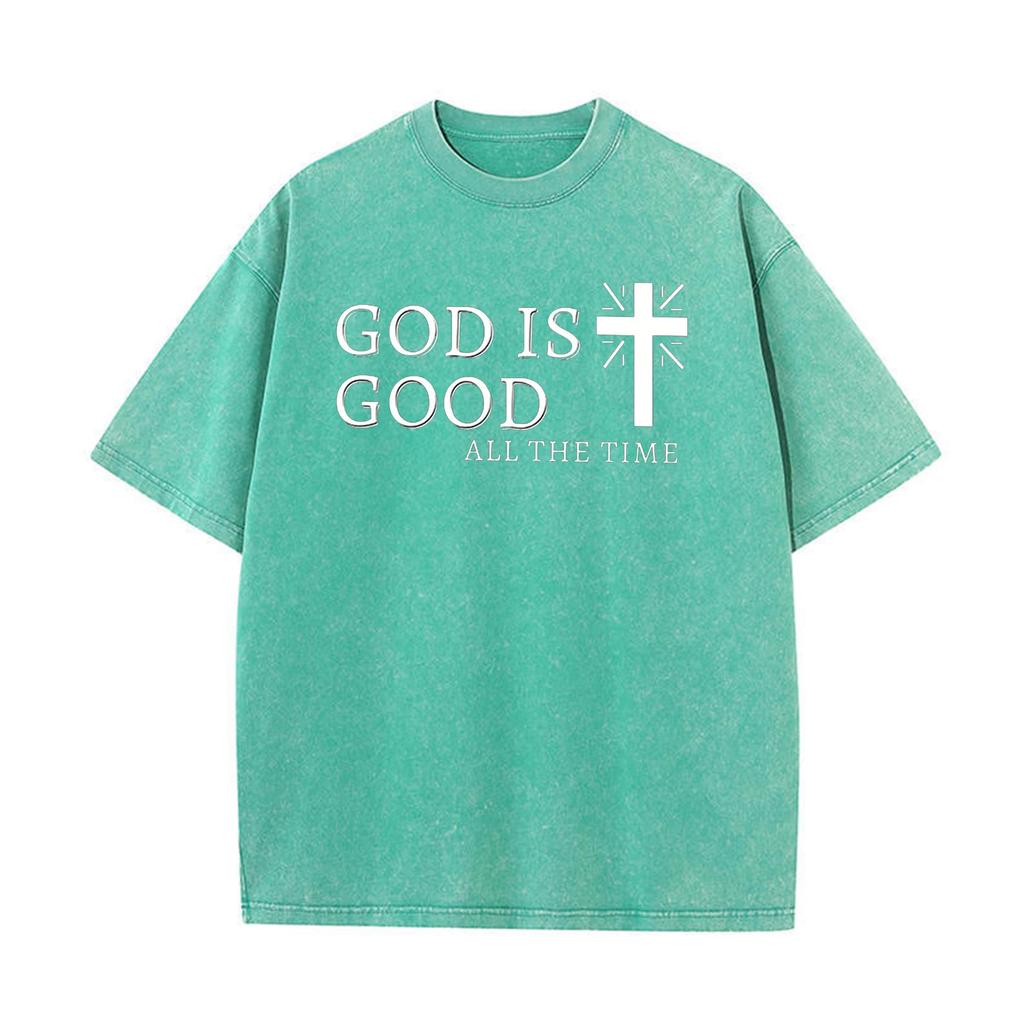Christian T-Shirt for Men God Is Good Tee Short Sleeve Graphic Letter Printed Cross Religious Quote Casual Top Christian