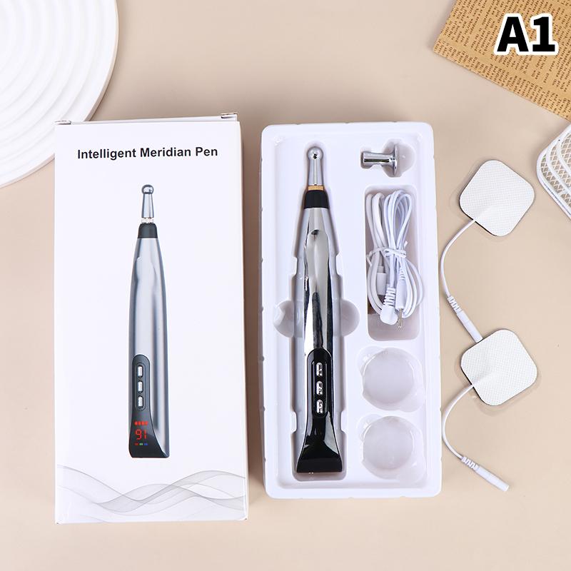 Electric Laser Acupuncture Pen Point Massage Meridian With Electrode Pad Electronic Body Head Back Neck Leg Massage Pen