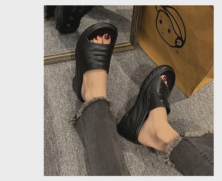 Summer Outdoor Wedge Flip-Flops: Thick-Soled High-Heeled Beach Sandals