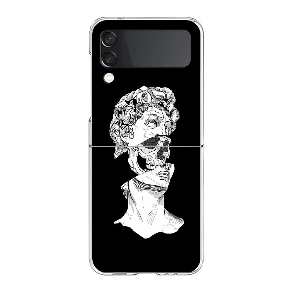 Moon Tarot Cat Aesthetic Clear Phone Case For Samsung Galaxy Z Flip 4 Case Thin High Hard Shell On For Galaxy Z Flip 3 5G Cover